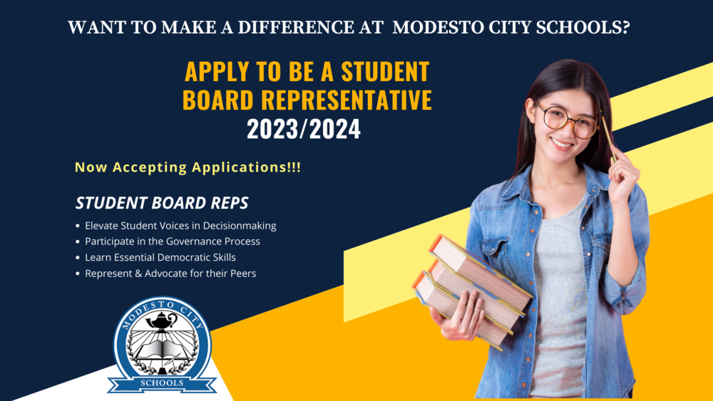 Apply to be a Student Board Representative for the 2023-2024 school year!