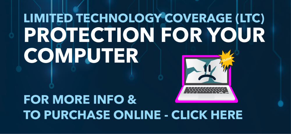 image says "Limited technology coverage protection for your computer, for more info and to purchase online- click here"