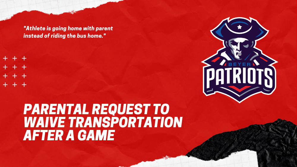 picture of parental request form with patriots logo
