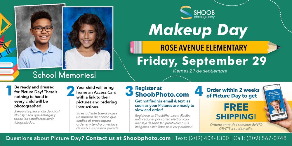 MakeUp Picture Day Rose Avenue Elementary School