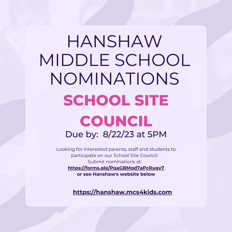 School Site Council Nominations
